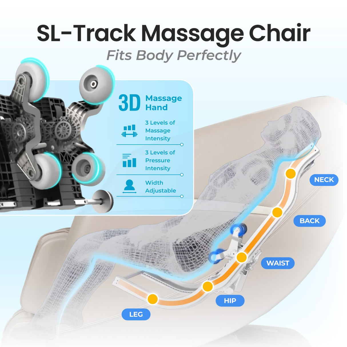 AmaMedic 3D Astoria | Full Body Massage Chair l Intelligent Voice Control | Touchscreen Controller | Heating Therapy l Zero Gravity Reclining l Bluetooth Speakers (Taupe) AmaMedic