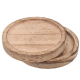 OSALADI 2pcs Rustic Wooden Candle Holder Farmhouse Tealight Candle Plate Pillar Candle Tray Coffee Table Centerpieces Plant Saucer Succulent Pot Wood Discs OSALADI