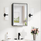 TokeShimi 16x24 Recessed Medicine Cabinet with Mirror, Black Bathroom Medicine Cabinet with Mirror, Bathroom Mirror with Storage, Beveled Aluminum Frame TokeShimi