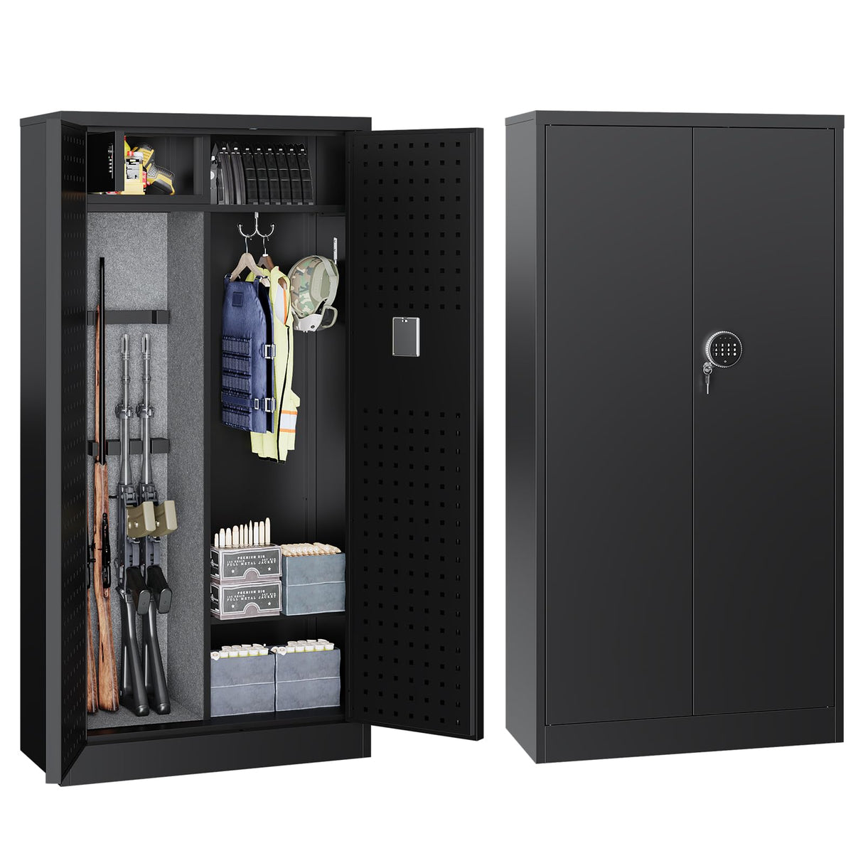 Yizosh Large Gun Safe for Home Rifle and Pistol,Quick Access Gun Safe,Gun Cabinet with Removable Shelf,Gun Cabinet,Rifle Safe Yizosh