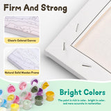 4 Pack Paint by Numbers Kit for Kids with Wooden Frame, Unicorns Easy Framed Paint by Numbers for Kids Age 4-8-12, DIY Simple Acrylic Oil Kids Painting by Numebrs Kit for Home Wall Decor (8x8 Inch) Offito