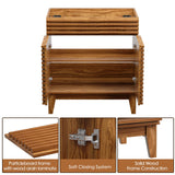 ROOMTEC 30" Bathroom Vanity, Mid-Century Freestanding Bathroom Cabinet Vanity with Storage, Particleboard Frame with Wood Grain Laminate, Walnut (Sink Basin Not Included) ROOMTEC