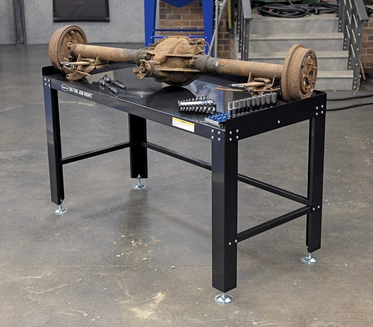 Eastwood Heavy Duty Steel Construction Shop Fully Adjustable Work Bench Holds Up to 1600 Lbs Powder Coated Finish Eastwood