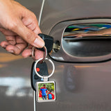 Framendino, 12 Pack Sublimation Keychain Blanks Heat Transfer Press Blank Key Chains with Key Rings for DIY Photos Crafts Rectangular Round Square Love Heart Silver Framendino