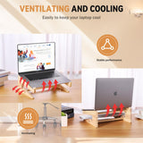 Wood Laptop Stand,Universal Computer Stands for Desk,Vertical Laptop Holder for MacBook Pro, Wooden Laptop Riser for MacBook Air, Dell, HP, Lenovo Compatible with 13.3 to 17.3 Inches All Laptops VNYOTT