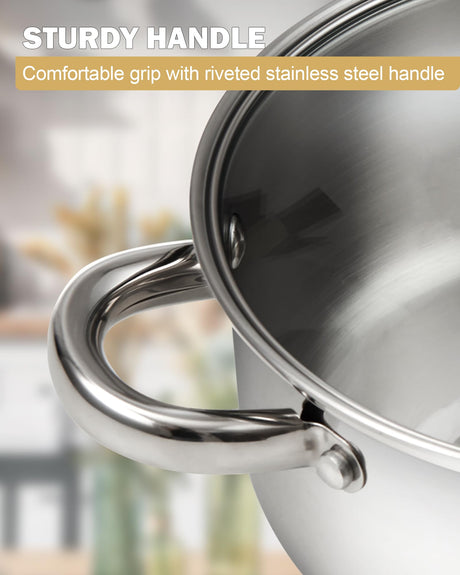 Cook N Home 4-Piece 8 Quart Multipots, Stainless Steel Pasta Cooker Steamer Cook N Home