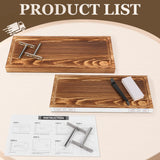 Hiitytin Solid Wood Floating Shelves Bathroom 16 inch Rustic Wall Wood Display Shelves with Grooves Set of 2 Home Decor for Living Room Bedroom Kitchen Farmhouse 16x6.7 inch - Brown Hiitytin