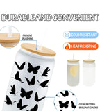 ZREGGUR 25 packs 16oz Sublimation Glasses with Bamboo Lid and straw,Can Shaped Glass Cups, Beer Glasses, Iced Coffee Glasses, Cute Tumbler Cup, Ideal for Cocktail, Whiskey （Frosted） ZREGGUR