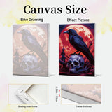 JOOZ Halloween Paint by Numbers Kit for Adults with Frame Skull Paint by Number with Easel Bird Adult Paint by Number Kits DIY Moon Digital Oil Painting Kits for Ideal Gift Home Wall Decor 8x12 Inch JOOZ