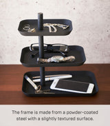 Yamazaki Home Tower 3-Tier Accessory Tray - Jewelry Holder & Storage Organizer - Steel YAMAZAKI