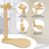 Adjustable Embroidery Hoop Stand Cross Stitch Stand Lap, Beech Wood Embroidery Hoop Holder Frame, Rotated Needlepoint Frame Stand for Art Craft Sewing Needlework Projects guofa