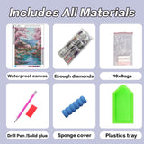 Cherry Blossoms Diamond Art Kits for Adults, DIY Landscape Diamond Painting Kits for Beginners, 5D Full Round Drill Diamonds Art Painting for Home Wall Decor Gift 12x16 Inch Generic