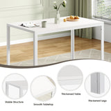 Farini White Dining Table for 4-6 Person,47" Rectangular Wooden Dining Table Top and Metal Frame for Home Kitchen Dining Desk (47 inch,White) Farini