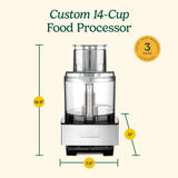 Cuisinart Food Processor 14-Cup Vegetable Chopper for Mincing, Dicing, Shredding, Puree & Kneading Dough, Stainless Steel, DFP-14BCNY Cuisinart