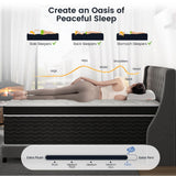 Ruoysun King Size Mattress, 12 inch Hybrid Mattresses in a Box, Firm King Mattress with Gel Memory Foam and Pocket Springs, Pressure Relief & Upgraded Support, Cooling and Breathable Ruoysun