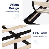 Allewie Full Size Platform Bed Frame with Velvet Upholstered Headboard and Wooden Slats Support, Fully Upholstered Mattress Foundation/No Box Spring Needed/Easy Assembly, Black Allewie