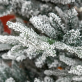 HOMCOM 8 Foot Pine Snow Flocked Artificial Christmas Tree with 1479 Realistic Cedar Branches, Auto Open, Home Holiday Decoration, Green HOMCOM