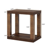 Tribesigns End Table for Living Room, 2-Tier Rectangle Side Table with Storage Shelf, All-Wood Sofa Side Table, Farmhouse Bedside Table for Bedroom, Rustic Brown Tribesigns