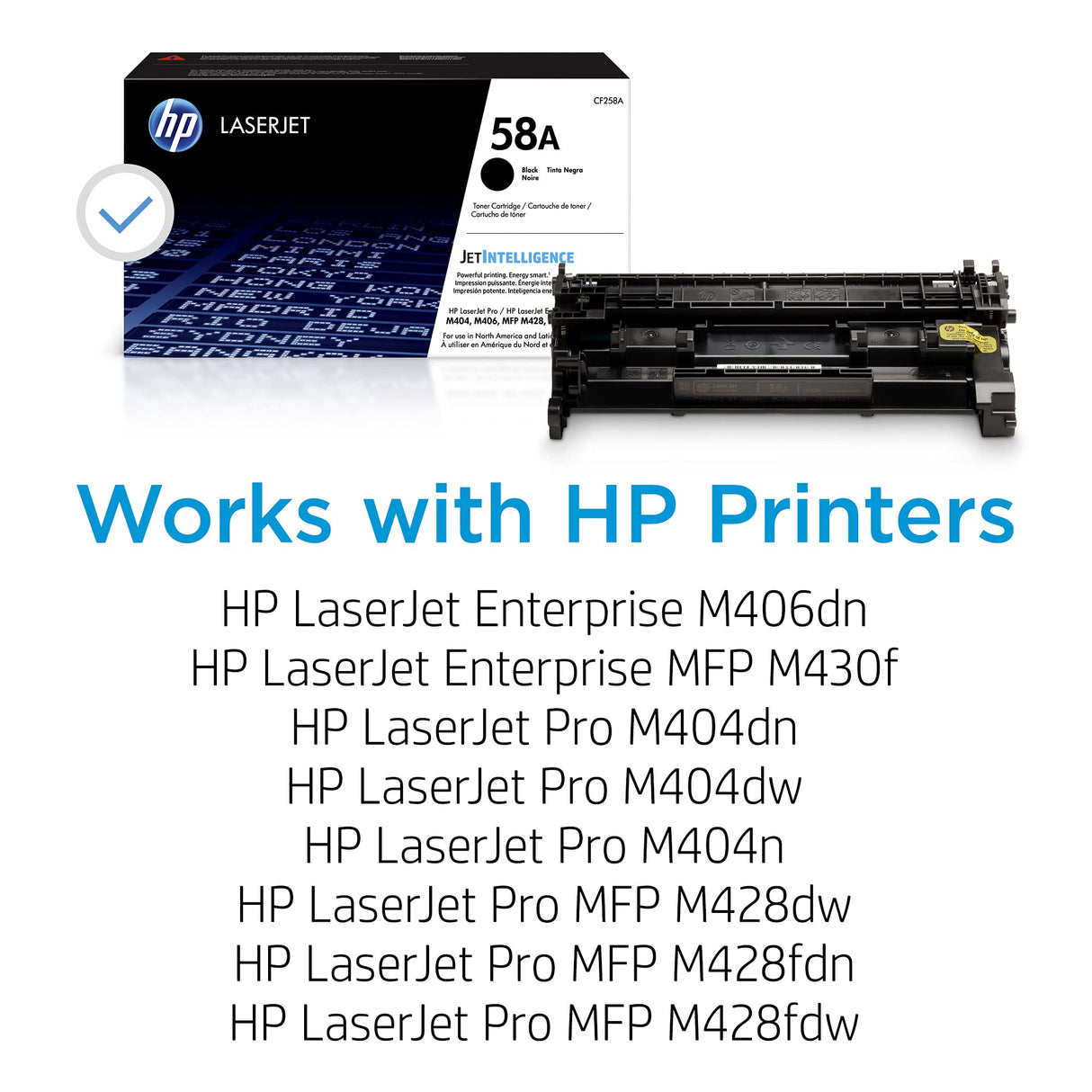 HP 58A Black Toner Cartridge | Works with HP LaserJet Enterprise M406 Series, HP LaserJet Enterprise MFP M430 Series, HP LaserJet Pro M404 Series, HP LaserJet Pro MFP M428 Series | CF258A HP