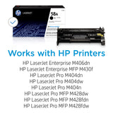 HP 58A Black Toner Cartridge | Works with HP LaserJet Enterprise M406 Series, HP LaserJet Enterprise MFP M430 Series, HP LaserJet Pro M404 Series, HP LaserJet Pro MFP M428 Series | CF258A HP