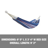 Bliss Hammocks BH-400W5CA 40" Wide Hammock w/Hand-Woven Rope Loops & Hanging Ropes, Outdoor, Patio, Backyard Durable, Cotton and Polyester Blend, 220 Lbs Capacity, Patriotic Stripe Bliss Hammocks