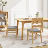 Giantex Wooden Dining Chairs Set of 2, Rubber Wood Kitchen Chair with Padded Seat & Hollowed Backrest, Soft Seat, Wood Dining Room Chair, Upholstered Armless Side Chair for Home Restaurant Giantex