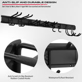 64" Heavy Duty Garage Storage Tool Organizer Wall Mount - Tool Rack with Adjustable Hooks, Anti-Rust, 300lbs Capacity - Easy Installation (4 Racks, 10 Hooks, 3 Straps) SEDY