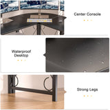 VECELO 59"x59" L Shaped Desk for Computer Gaming Multi-Usage Long 2 Person Table for Home Office Sturdy Writing Workstation, Easy Assembly/Saving Space, Black VECELO