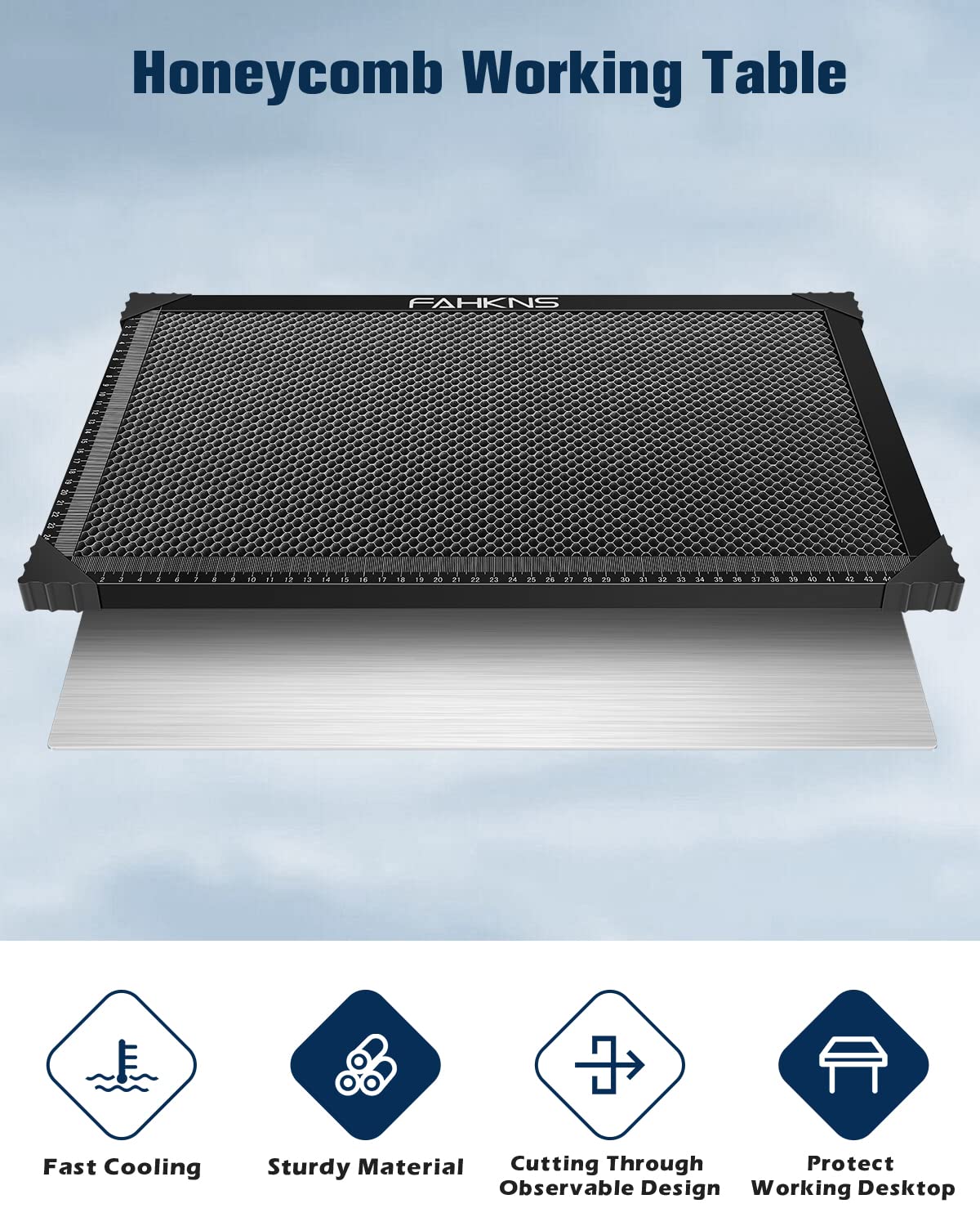 Honeycomb Working Table 11.81 x 19.69 x 0.87 inch Honeycomb Laser Bed with Aluminum Plate Fast Heat Dissipation and Table-Protecting Honeycomb Working Panel for Laser Engraver Cutting Machine FAHKNS