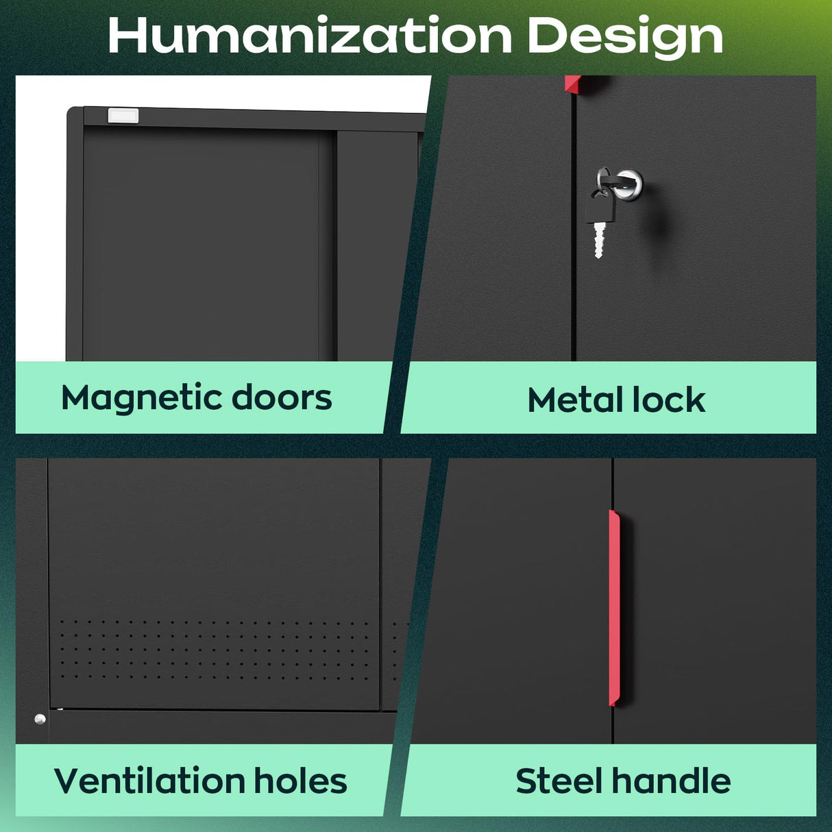 Kelueo 71" H Metal Garage Storage Cabinet with Wheels, 4 Adjustable Shelves & Locking Doors – Steel Tool Cabinet for Home,Basement,Utility Room – Garage Cabinets and Storage System, Black Kelueo