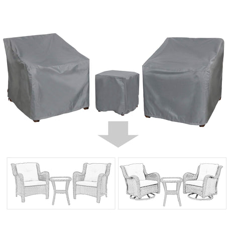 Baner Garden B15 3-Piece Outdoor Veranda Patio Garden Furniture Cover Set with 600D Durable and Water Resistant Fabric… BANER GARDEN