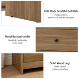 JOZZBY 55" Walnut Dresser for Bedroom, 7 Drawer Wood Large Dresser with Metal Knob, Modern Chests of Deep Drawers Organizer for Home Office, Hallway JOZZBY