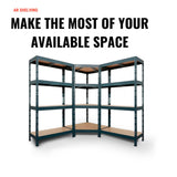 AR Shelving 2400-Lb. Capacity, 71in.H x 36in.W x 18in.D Rivet Shelving Unit, Or Combine to Make 2 Benches, Ea. 35 1/2in.H x 72in.L x 18in.D, Matte Dark Gray, Model# Garage 36/18 600 Lb. AR Shelving