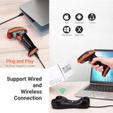 Tera Pro Series Wireless 1D 2D QR Barcode Scanner with Cradle Display Counting Screen Extra Fast Scanning Speed Ultra High Resolution Handheld Image Bar Code Reader for Warehouse Inventory HW0008 Tera