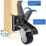 DOZAWA Retractable Workbench Casters with Quick-Release Caster Plate Set (4PK) 700lb Load Capacity, 2 Mounting Options DOZAWA