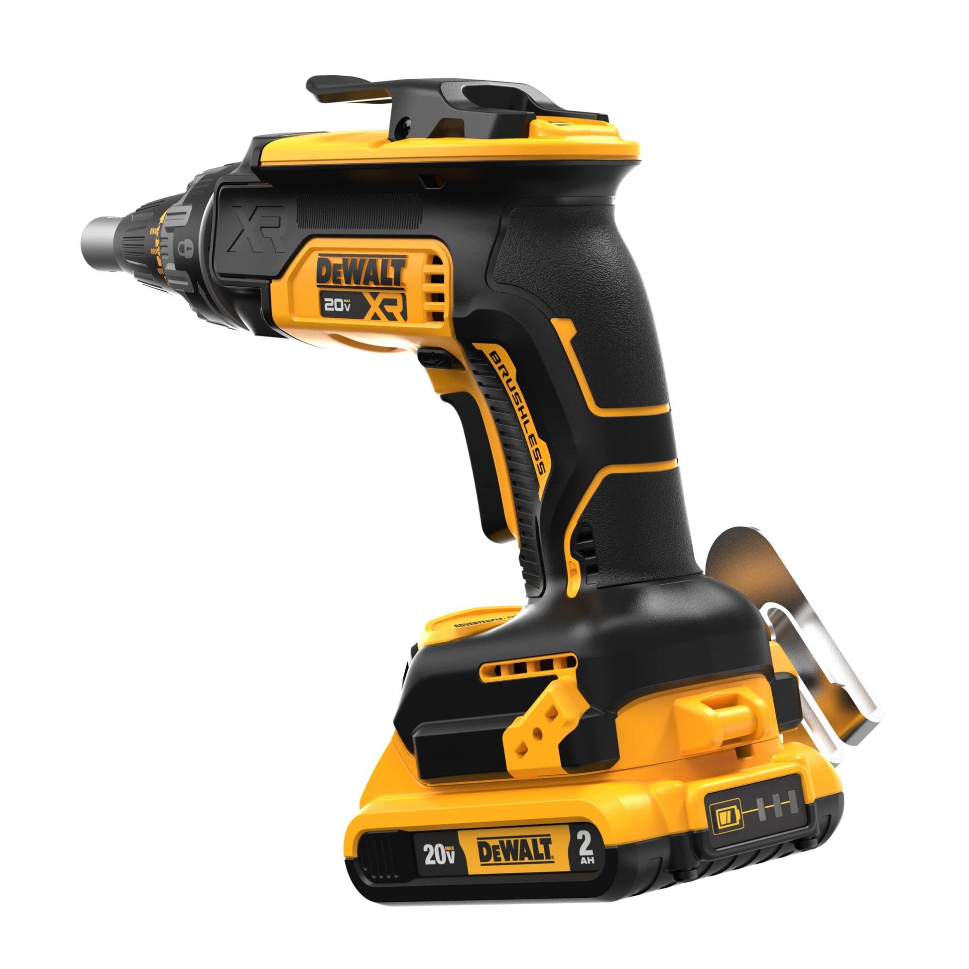 DEWALT 20V Max Drywall Screwgun with (2) 2Ah Batteries and Charger (DCF630D2) - WoodArtSupply