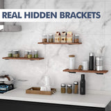 Starunder 6 Pack Floating Shelf Brackets, 6 Inch Heavy Duty Industrial Shelf Bracket, Black Metal L Brackets for Shelves Support DIY(1/5 Inch Thicked) Starunder
