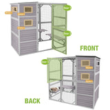 Large Cat Catio Kitty House wih 4 Tiers Cat House for Outdoor Cats Waterproof roof Cat Enclosures,77 Inch GUTINNEEN