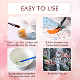 Plum Blossom Paint by Numbers Adults,Waterfall Paint by Number Canvas for Adults,Adult Paint by Number Kits on Canvas,DlY Paint by Number Adult for Gifts Home Wall Decor 16x20inch HITIRECOVI