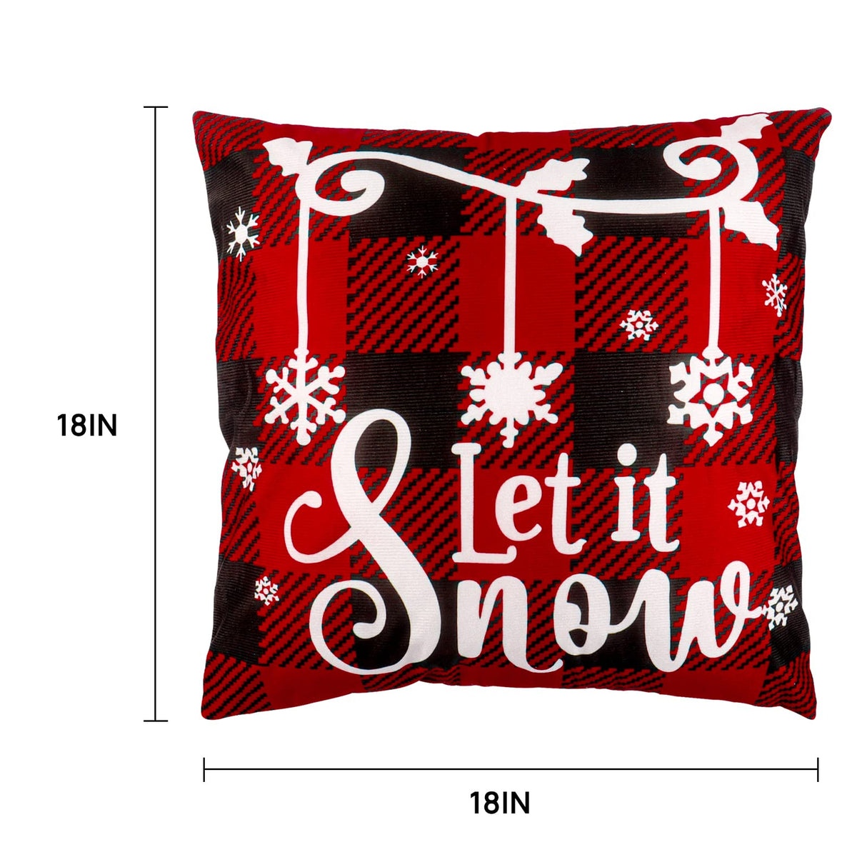 Christmas Pillow Covers 18x18 Set of 4 Winter Throw Pillow Covers Holiday Buffalo Plaid Pillow Covers Merry Christmas Pillows for Couch Sofa Home Decor Xmas Cushion Covers Indoor Decor Thicker Melonva