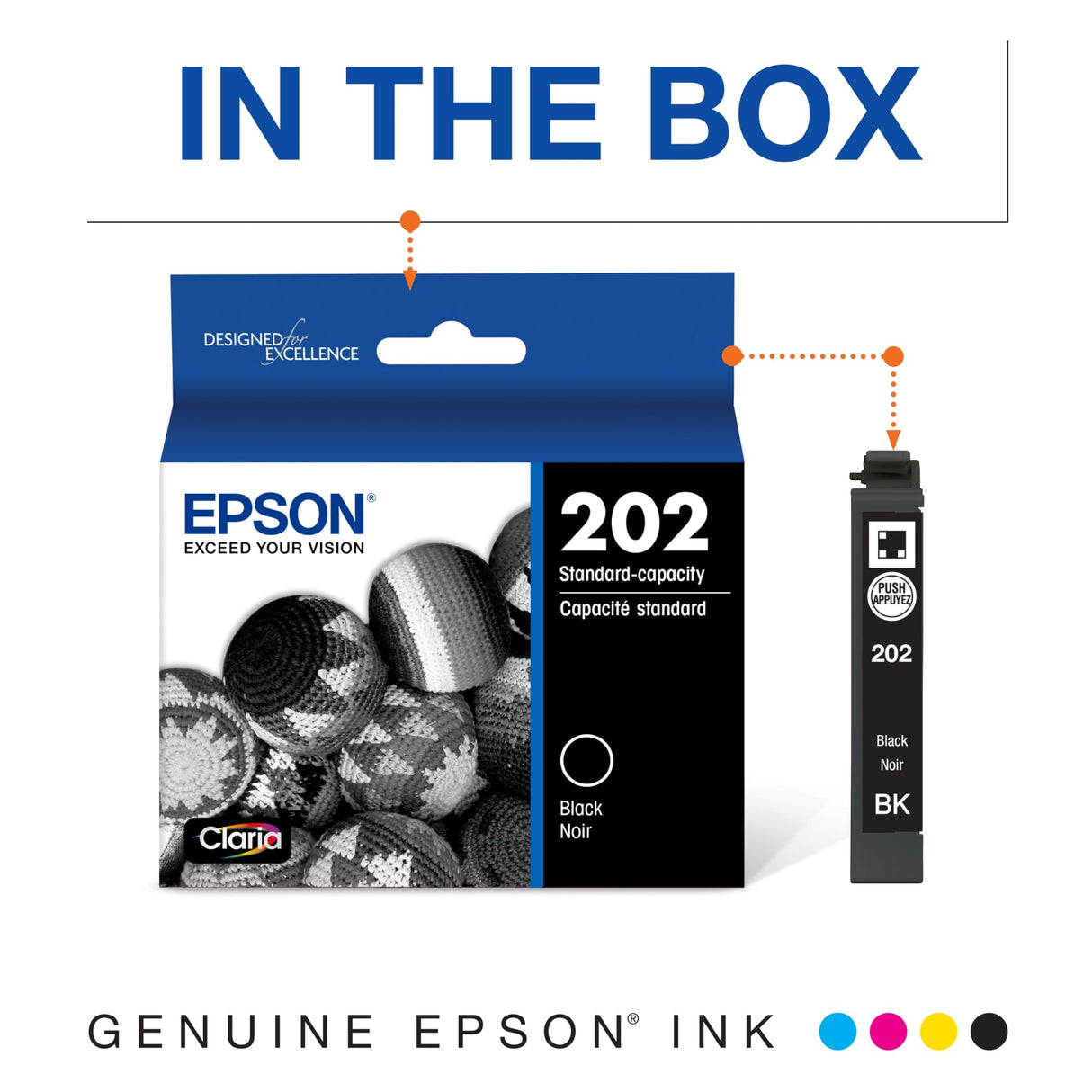 EPSON 202 Claria Ink Standard Capacity Black Cartridge (T202120-S) Works with WorkForce WF-2860, Expression XP-5100 Epson