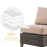 Grand patio Sofa Sets Outdoor Furniture Sets, Wicker Patio Furniture 7-Piece Sectional Sofa with Thick Olefin Cushions for Yard Garden Porch for Six (Beige Sofa Set for Six, 7 PCS) Grand patio