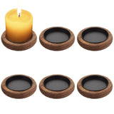 LOYORTY 6PCS Wooden Candle Holder Farmhouse Decor, Round Candle Holders for Pillar Candles, Small Decorative Tray Riser, Wooden Plate Pedestal Stand for Table Centerpiece, Coffee Table, Brown LOYORTY