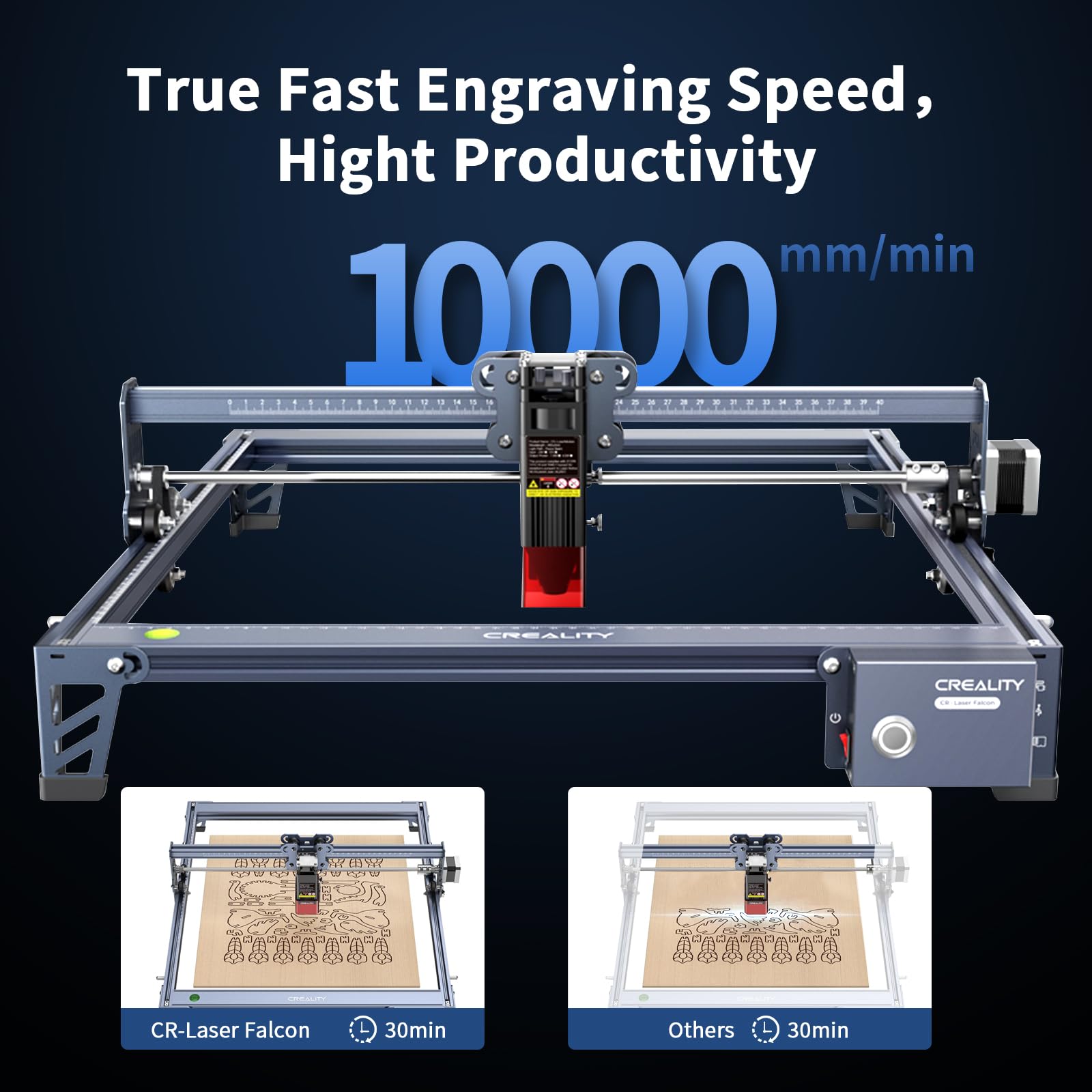 Creality Laser Engraver 3-in-1 Laser Rotary Roller Pro for Glass Tumbler Ring, 7.5W Laser Cutter, High Accuracy Speed DIY Laser Engraver and Cutter Machine for Wood, Metal, Acrylic,Leather - WoodArtSupply