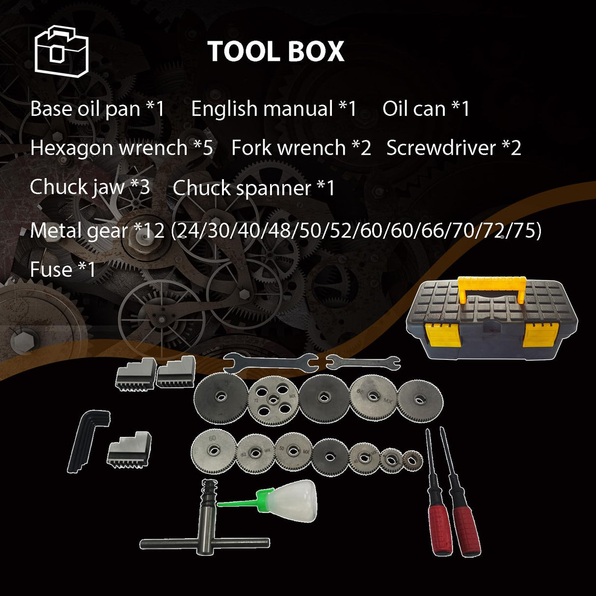 EQCOTWEA Metal Lathe 8''x39'' Benchtop Lathe Machine Pricision Hobby DIY Table Lathe Industrial Metal Wood Working Spinning Horizontal Lathe 1100W Brushless Motor 50-2500RPM Inch Thread WM210V 110V EQCOTWEA
