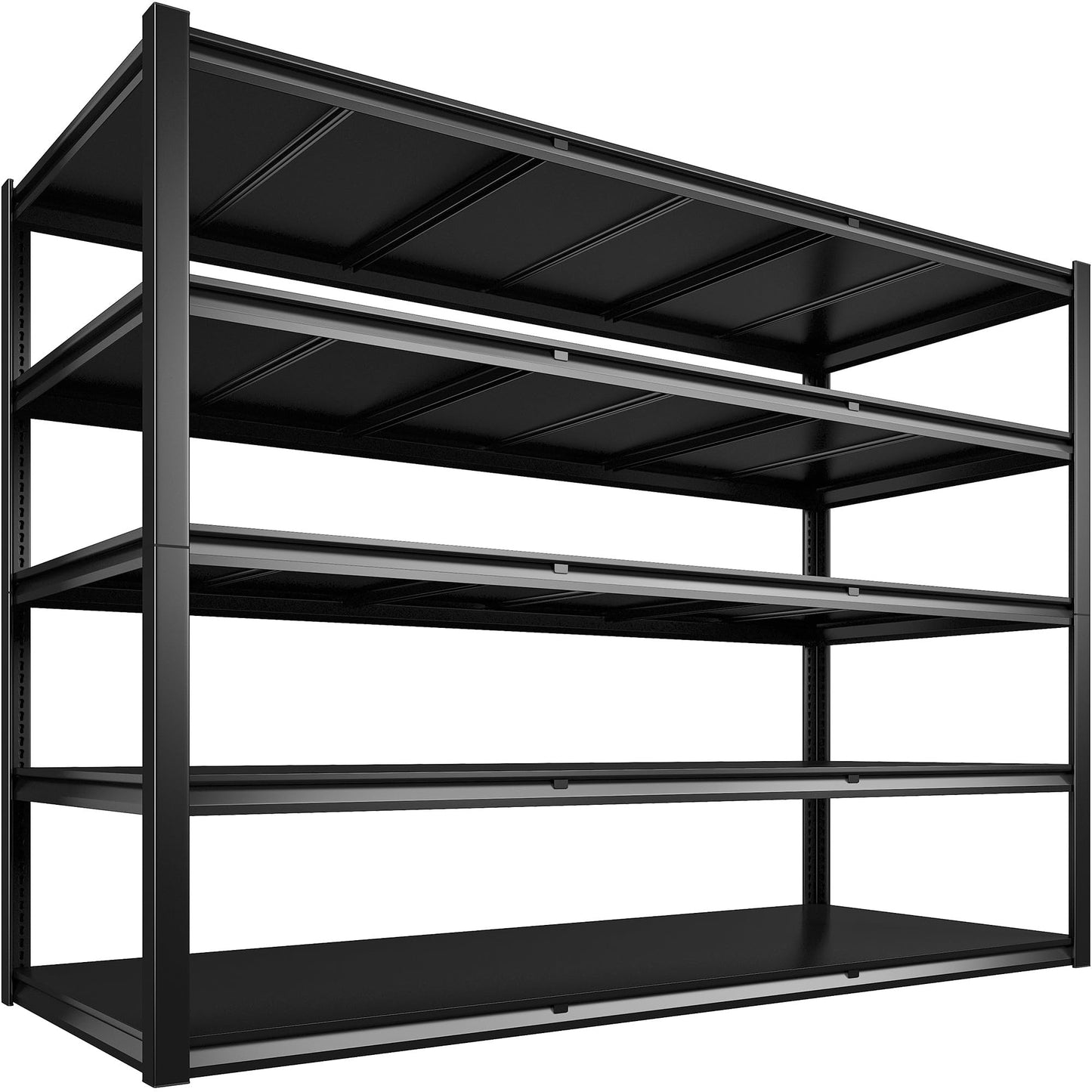 REIBII 60" W Garage Shelving 3000LBS Heavy Duty Storage Shelves, Adjustable 5 Tier Metal Shelves for Storage Rack Industrial Shelf, Garage Storage Shelving Unit, 60" W x 24" D x 72" H - WoodArtSupply