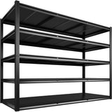 REIBII 60" W Garage Shelving 3000LBS Heavy Duty Storage Shelves, Adjustable 5 Tier Metal Shelves for Storage Rack Industrial Shelf, Garage Storage Shelving Unit, 60" W x 24" D x 72" H REIBII