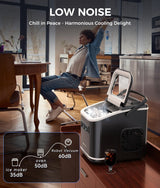 ecozy Countertop Ice Maker, Portable Ice Maker with Self-Cleaning, 9 Bullet Ice Cubes in 6 Mins, 26lbs/24Hrs, Ice Maker Machine with Ice Bags, Handle, Standing Scoop and Basket, Black, IM-BS261C ecozy