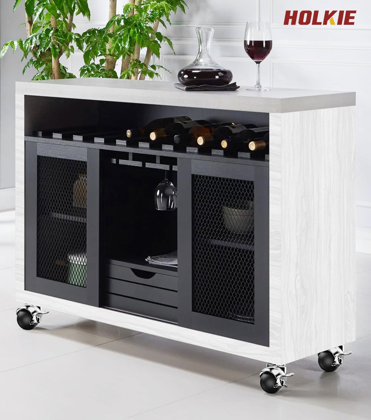 HOLKIE 2 inch Ball Caster Wheels Locking Stem Casters, Furniture Casters Set of 4 Chrome Vintage Antique Swivel Caster, 5/16" x 1-1/2" Grip Neck Spherical Casters Wheels for Furniture Legs HOLKIE