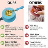 kimystam Electric Wax Seal Heater and Stamp Kit, 10 pcs Seal Heads, 24 Colors and 600 Pcs Beads, 10 envelopes, 12 Color Glitter, Smokeless Warmer, 2 pcs Metallic Pen (SimpleBox) kimystam